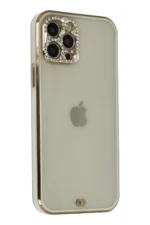 Uray store Apple iPhone 12 Pro Max Kılıf Liva Taşlı Silikon - Beyaz - Görsel 2