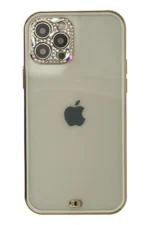 Uray store Apple iPhone 12 Pro Max Kılıf Liva Taşlı Silikon - Beyaz