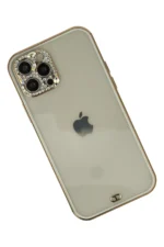 Uray store Apple iPhone 12 Pro Max Kılıf Liva Taşlı Silikon - Beyaz - Görsel 3