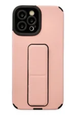 Uray store Apple iPhone 12 Pro Max Kılıf Mega Standlı Silikon - Pudra