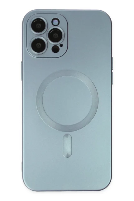 Uray store Apple iPhone 12 Pro Max Kılıf Moshi Lens Magneticsafe Silikon - Sierra Blue