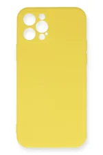 Uray store Apple iPhone 12 Pro Max Kılıf Nano içi Kadife Silikon - Sarı