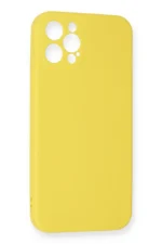 Uray store Apple iPhone 12 Pro Max Kılıf Nano içi Kadife Silikon - Sarı - Görsel 3