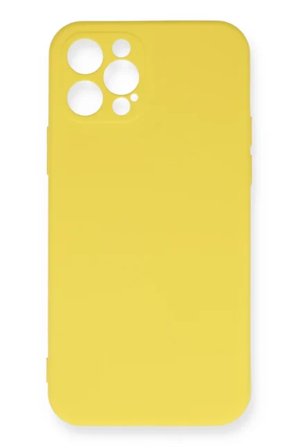 Uray store Apple iPhone 12 Pro Max Kılıf Nano içi Kadife Silikon - Sarı