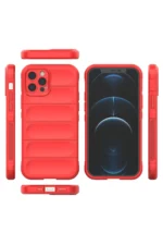 Uray store Apple iPhone 12 Pro Max Kılıf Optimum Silikon - Kırmızı - Görsel 3