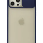 Uray store Apple iPhone 12 Pro Max Kılıf Palm Buzlu Kamera Sürgülü Silikon - Lacivert