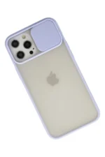 Uray store Apple iPhone 12 Pro Max Kılıf Palm Buzlu Kamera Sürgülü Silikon - Lila - Görsel 2