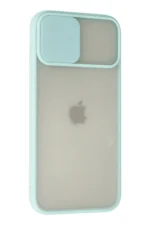 Uray store Apple iPhone 12 Pro Max Kılıf Palm Buzlu Kamera Sürgülü Silikon - Turkuaz - Görsel 3