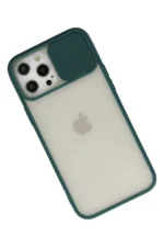 Uray store Apple iPhone 12 Pro Max Kılıf Palm Buzlu Kamera Sürgülü Silikon - Yeşil - Görsel 2