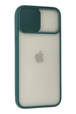 Uray store Apple iPhone 12 Pro Max Kılıf Palm Buzlu Kamera Sürgülü Silikon - Yeşil - Görsel 3