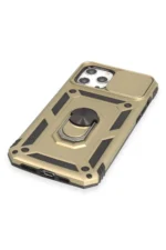 Uray store Apple iPhone 12 Pro Max Kılıf Pars Lens Yüzüklü Silikon - Gold - Görsel 4