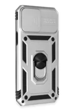Uray store Apple iPhone 12 Pro Max Kılıf Pars Lens Yüzüklü Silikon - Gümüş - Görsel 2