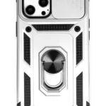 Uray store Apple iPhone 12 Pro Max Kılıf Pars Lens Yüzüklü Silikon - Gümüş