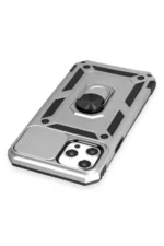 Uray store Apple iPhone 12 Pro Max Kılıf Pars Lens Yüzüklü Silikon - Gümüş - Görsel 5