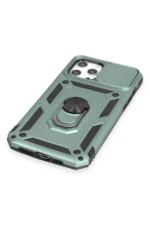 Uray store Apple iPhone 12 Pro Max Kılıf Pars Lens Yüzüklü Silikon - Yeşil - Görsel 4