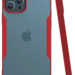 Uray store Apple iPhone 12 Pro Max Kılıf Platin Silikon - Kırmızı
