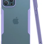 Uray store Apple iPhone 12 Pro Max Kılıf Platin Silikon - Lila