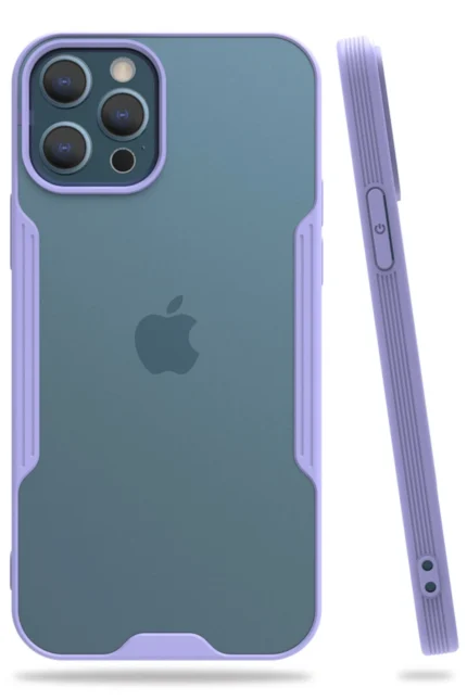 Uray store Apple iPhone 12 Pro Max Kılıf Platin Silikon - Lila