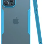 Uray store Apple iPhone 12 Pro Max Kılıf Platin Silikon - Mavi