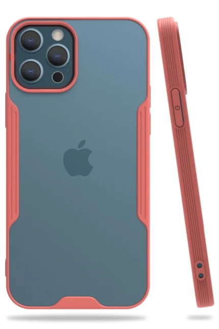 Uray store Apple iPhone 12 Pro Max Kılıf Platin Silikon - Pembe