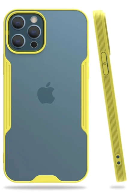 Uray store Apple iPhone 12 Pro Max Kılıf Platin Silikon - Sarı