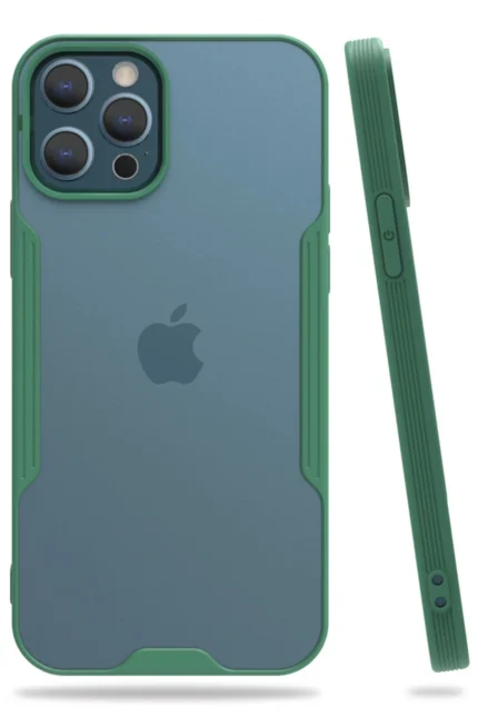 Uray store Apple iPhone 12 Pro Max Kılıf Platin Silikon - Yeşil
