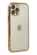 Uray store Apple iPhone 12 Pro Max Kılıf Razer Lensli Silikon - Gold - Görsel 3