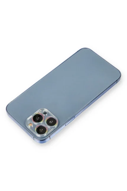 Uray store Apple iPhone 12 Pro Max Shine Kamera Lens Koruma Cam - Rainbow