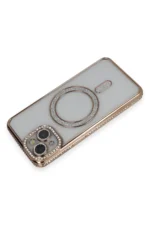 Uray store Apple iPhone 13 Kılıf Joke Simli Magneticsafe Kılıf - Gold - Görsel 2