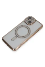 Uray store Apple iPhone 13 Kılıf Joke Simli Magneticsafe Kılıf - Gold - Görsel 3