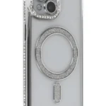 Uray store Apple iPhone 13 Kılıf Joke Simli Magneticsafe Kılıf - Gümüş