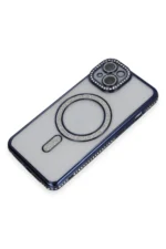 Uray store Apple iPhone 13 Kılıf Joke Simli Magneticsafe Kılıf - Lacivert - Görsel 3