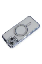 Uray store Apple iPhone 13 Kılıf Joke Simli Magneticsafe Kılıf - Mavi - Görsel 2