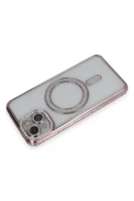 Uray store Apple iPhone 13 Kılıf Joke Simli Magneticsafe Kılıf - Pembe - Görsel 2