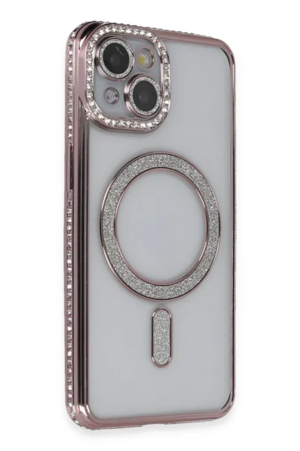 Uray store Apple iPhone 13 Kılıf Joke Simli Magneticsafe Kılıf - Pembe