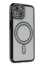 Uray store Apple iPhone 13 Kılıf Joke Simli Magneticsafe Kılıf - Siyah