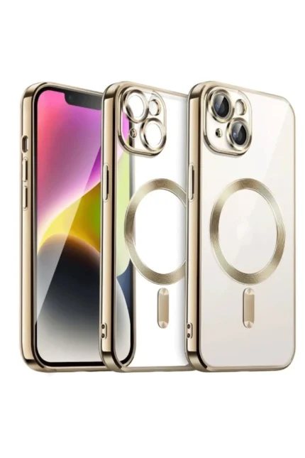 Uray store Apple iPhone 13 Kılıf Kross Magneticsafe Kapak - Gold