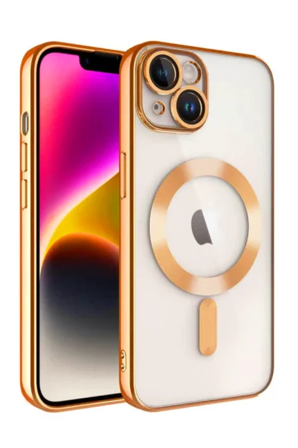 Uray store Apple iPhone 13 Kılıf Kross Magneticsafe Kapak - Turuncu