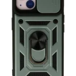 Uray store Apple iPhone 13 Kılıf Pars Lens Yüzüklü Silikon - Yeşil