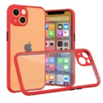 Uray store Apple iPhone 13 Mini Kılıf Miami Şeffaf Silikon - Kırmızı