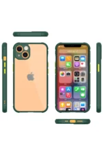 Uray store Apple iPhone 13 Mini Kılıf Miami Şeffaf Silikon - Koyu Yeşil - Görsel 2