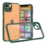 Uray store Apple iPhone 13 Mini Kılıf Miami Şeffaf Silikon - Koyu Yeşil