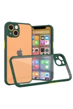 Uray store Apple iPhone 13 Mini Kılıf Miami Şeffaf Silikon - Koyu Yeşil