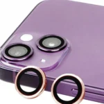 Uray store Apple iPhone 13 Mini Raze Metal Kamera Lens - Pembe