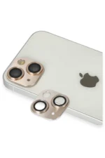 Uray store Apple iPhone 13 Pers Alüminyum Kamera Lens - Gold