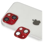 Uray store Apple iPhone 13 Pers Alüminyum Kamera Lens - Kırmızı