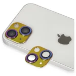 Uray store Apple iPhone 13 Pers Alüminyum Kamera Lens - Rainbow