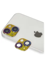 Uray store Apple iPhone 13 Pers Alüminyum Kamera Lens - Rainbow