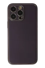 Uray store Apple iPhone 13 Pro Kılıf Coco Deri Silikon Kapak - Derin Mor