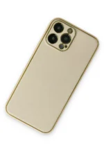 Uray store Apple iPhone 13 Pro Kılıf Coco Deri Silikon Kapak - Gold - Görsel 3